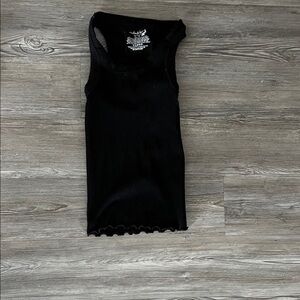 Free People Black Ribbed Tank Top